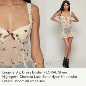Vintage floral bustier slip/dress